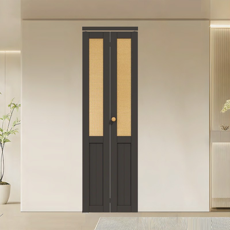 Bathroom Louver Solid Wood Bi-floding Door factory