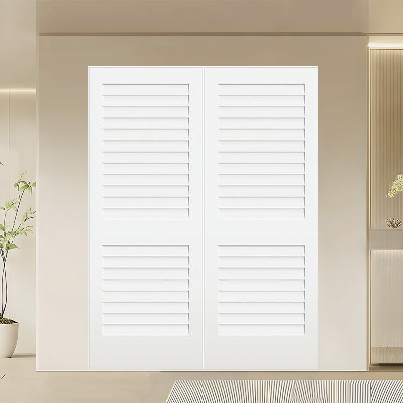 Hanner Louver Deublyg Interior Primed Cyfansawdd Drws MDF